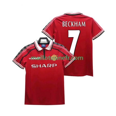 Maillot de Foot Manchester United BECKHAM 7 1999 Domicile Retro 1998